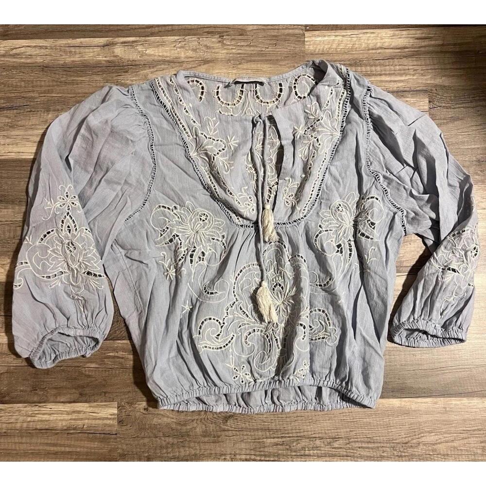 Lucky Brand Women’s Blue Lace Shirt Size Medium